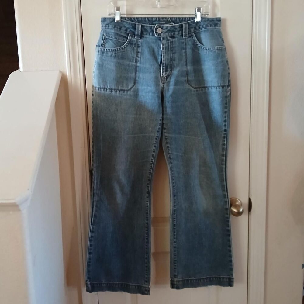 Y2K vintage French Cuff denim wide leg flare blue jeans 12 capsule wardrobe